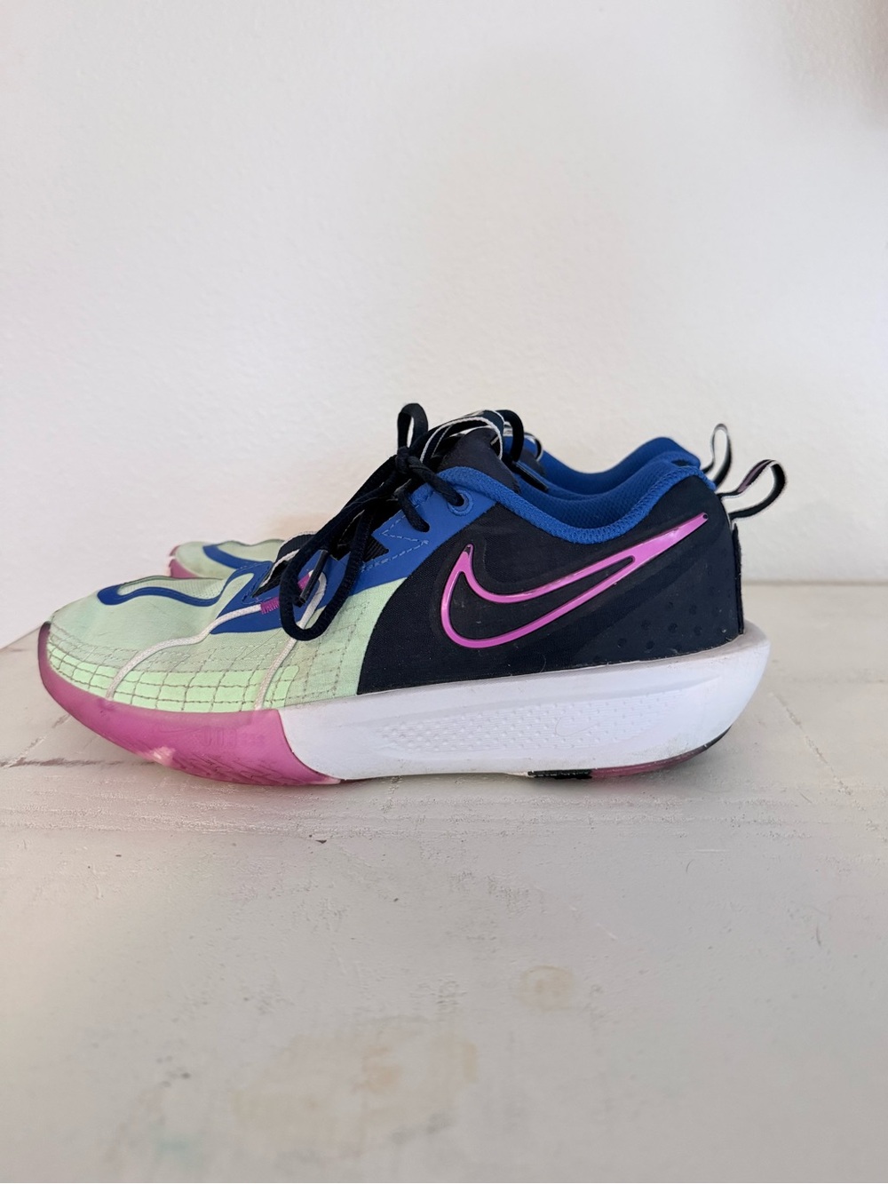 Nike Kids Mint Green, Blue & Pink Sneakers - Picture 4 of 8